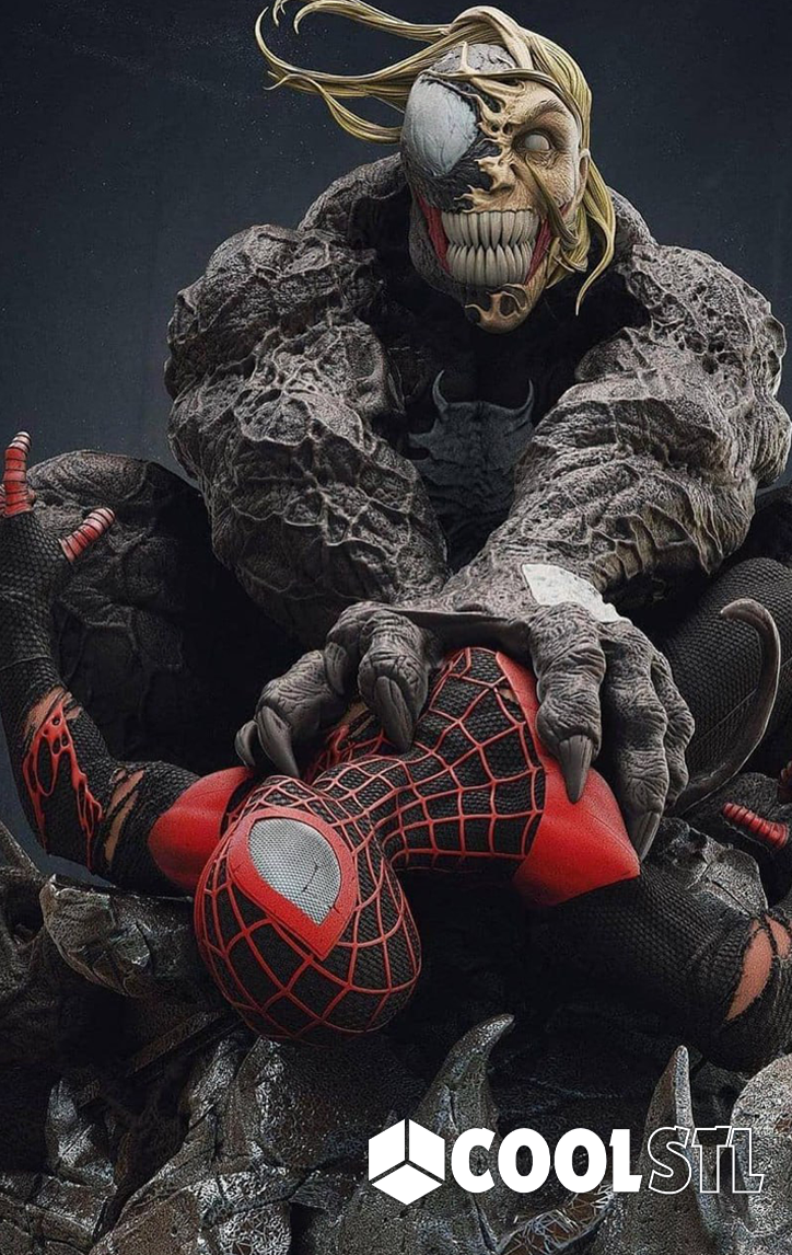 Winged Venom vs Miles Morales STL File- 3D Printable