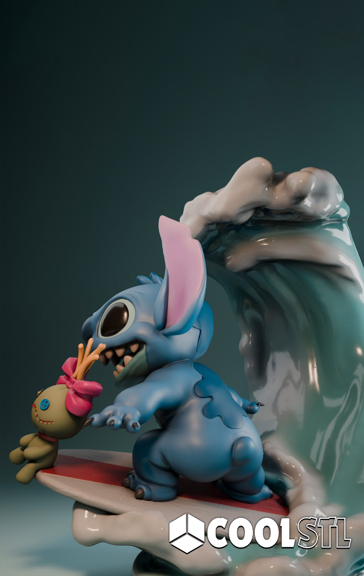 Stitch and Scrump Sufring STL File- 3D Printable (Digital Download)