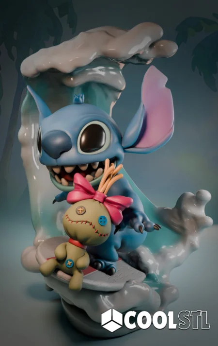 Stitch and Scrump Sufring STL File- 3D Printable (Digital Download)