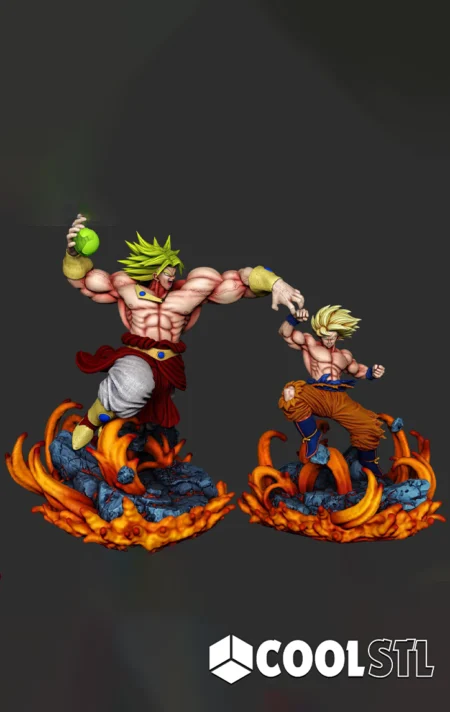 goku vs broly STL File- 3D Printable (Digital Download)