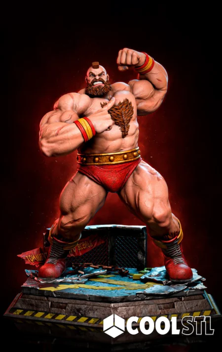 Zangief Action Pose STL File- 3D Printable (Digital Download)