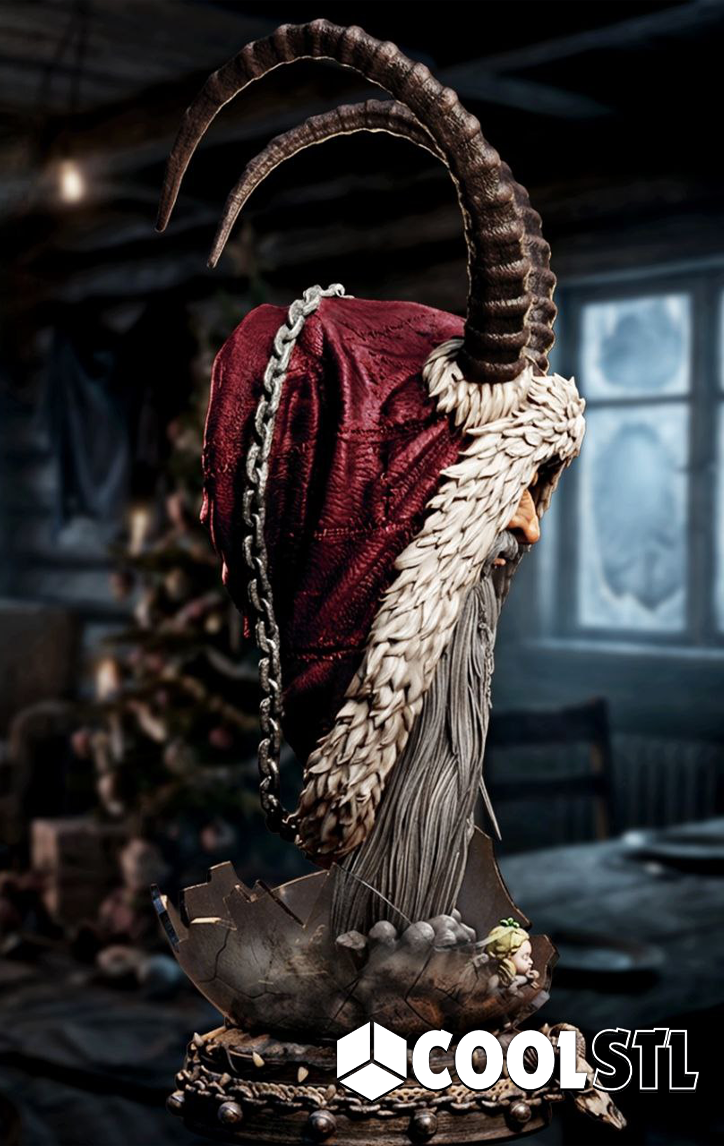 Krampus Portrait Bust STL File- 3D Printable (Digital Download)